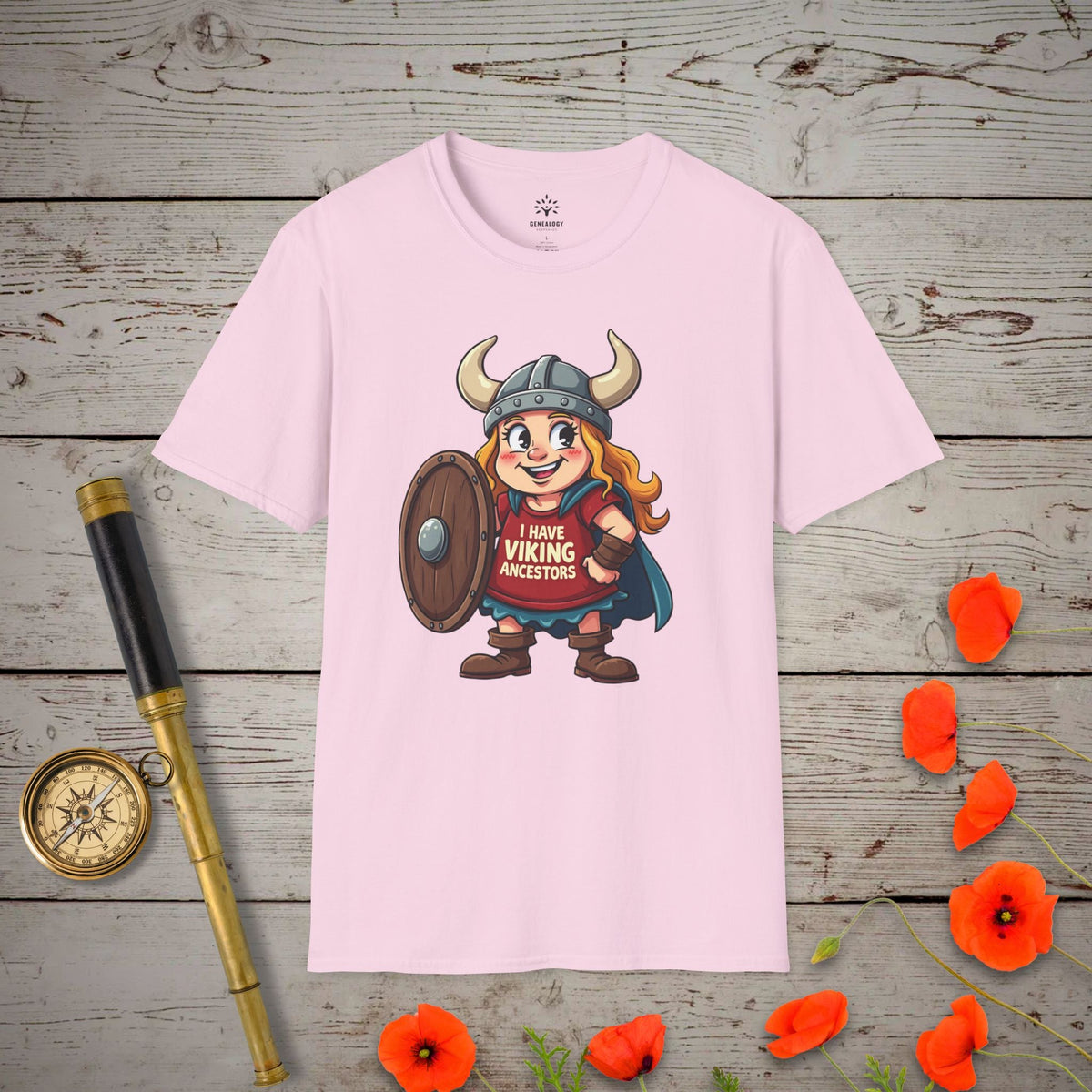 I Have Viking Ancestors T-Shirt - Genealogy Keepsakes Custom Genealogy Gift - Light Pink S