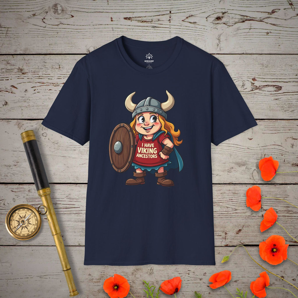 I Have Viking Ancestors T-Shirt - Genealogy Keepsakes Custom Genealogy Gift - Navy S