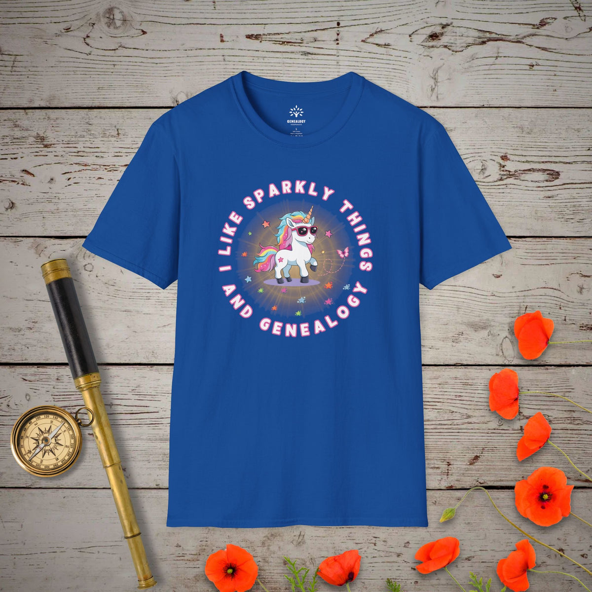 I Like Sparkly Things T-Shirt - Genealogy Keepsakes Custom Genealogy Gift - Royal S