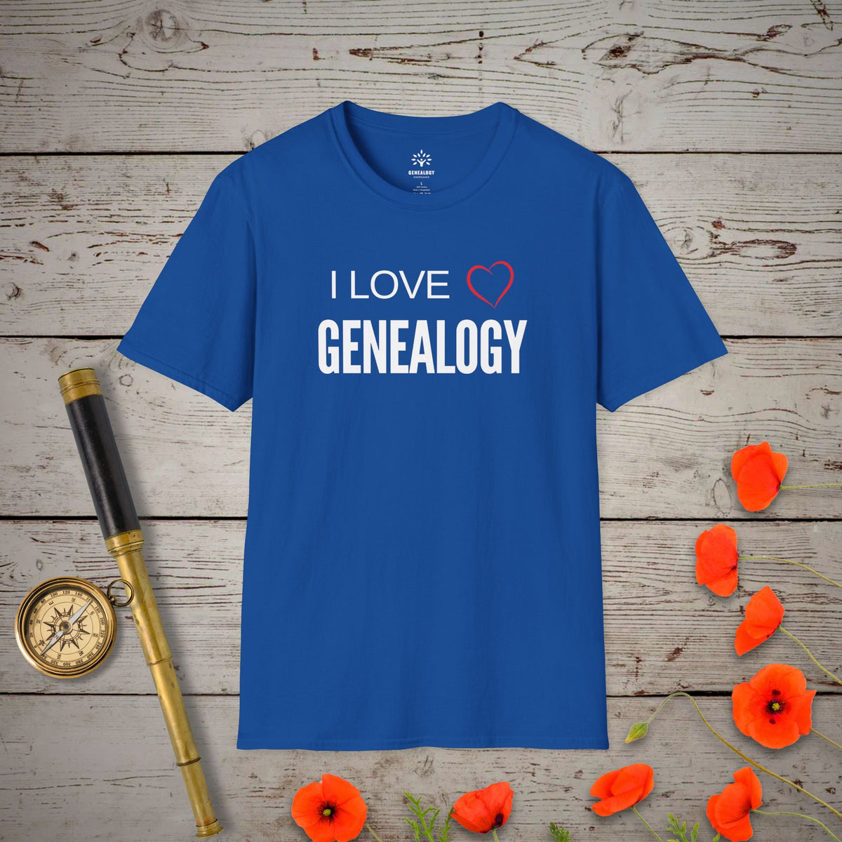 I Love Genealogy T-Shirt - Genealogy Keepsakes Custom Genealogy Gift - Royal S