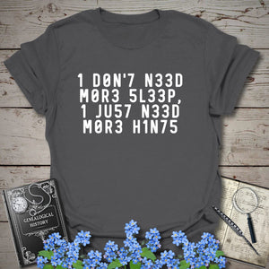 I Need More Hints T-Shirt - Genealogy Keepsakes Custom Genealogy Gift - Charcoal S