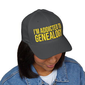 I'm Addicted to Genealogy Embroidered Cap in Dark Grey by Genealogy Keepsakes