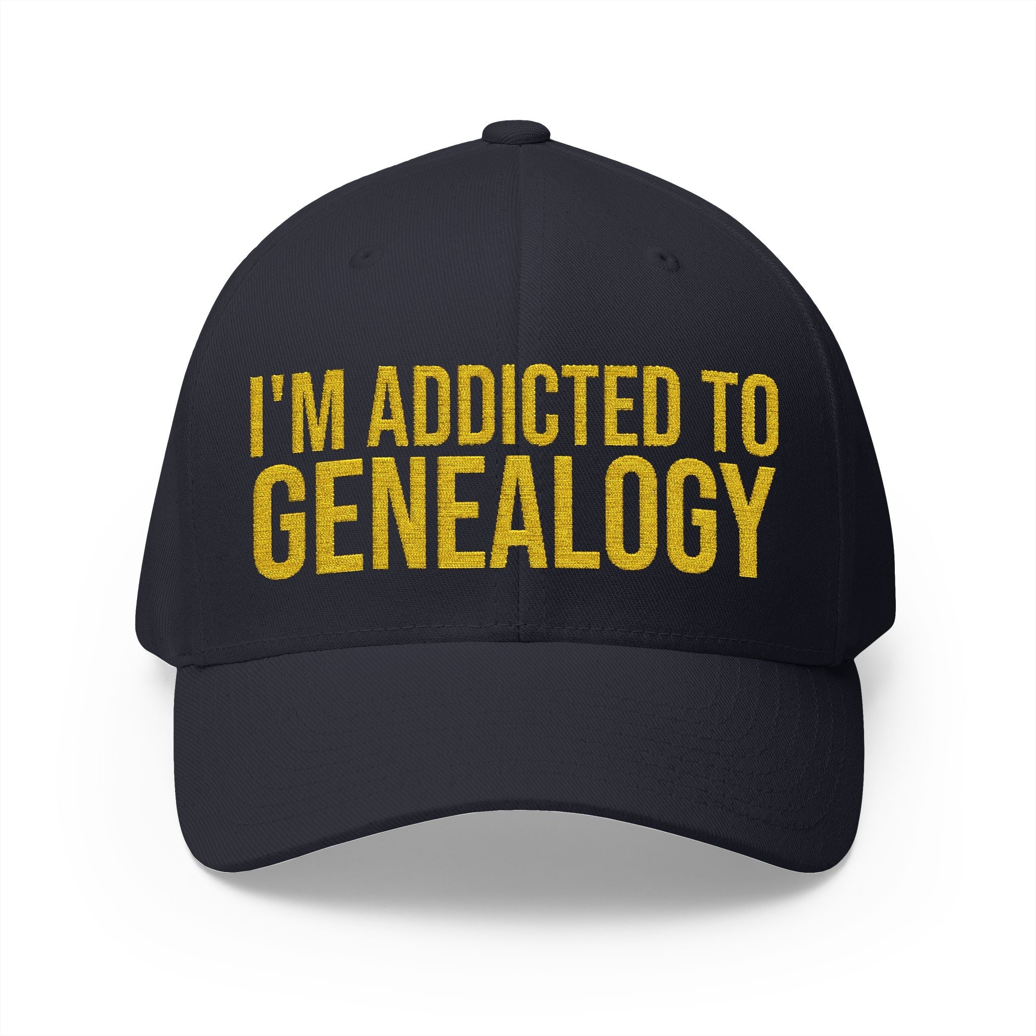 I'm Addicted to Genealogy Embroidered Cap in Dark Navy by Genealogy Keepsakes