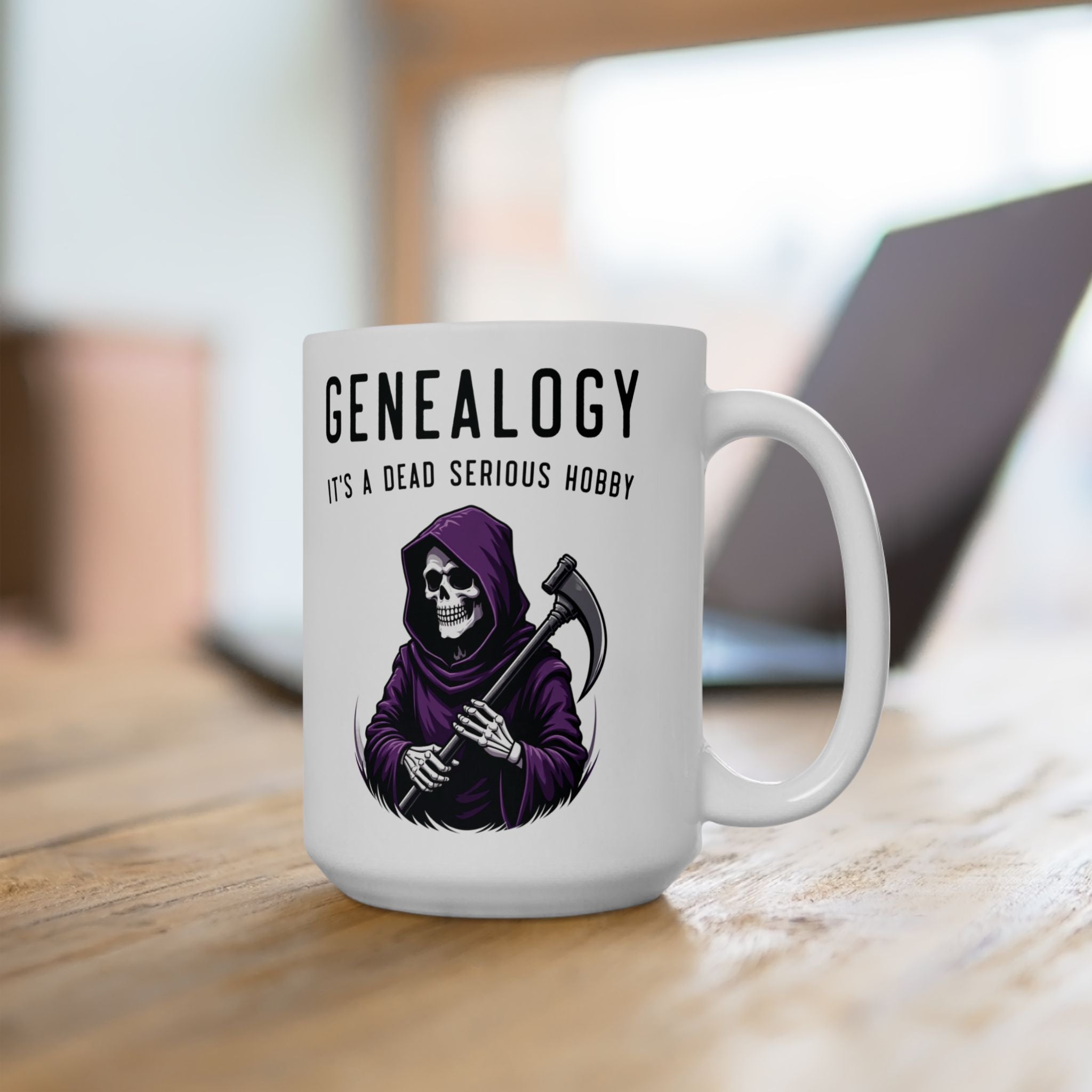 It's A Dead Serious Hobby Mug (11oz|15oz) in 15oz by Genealogy Keepsakes