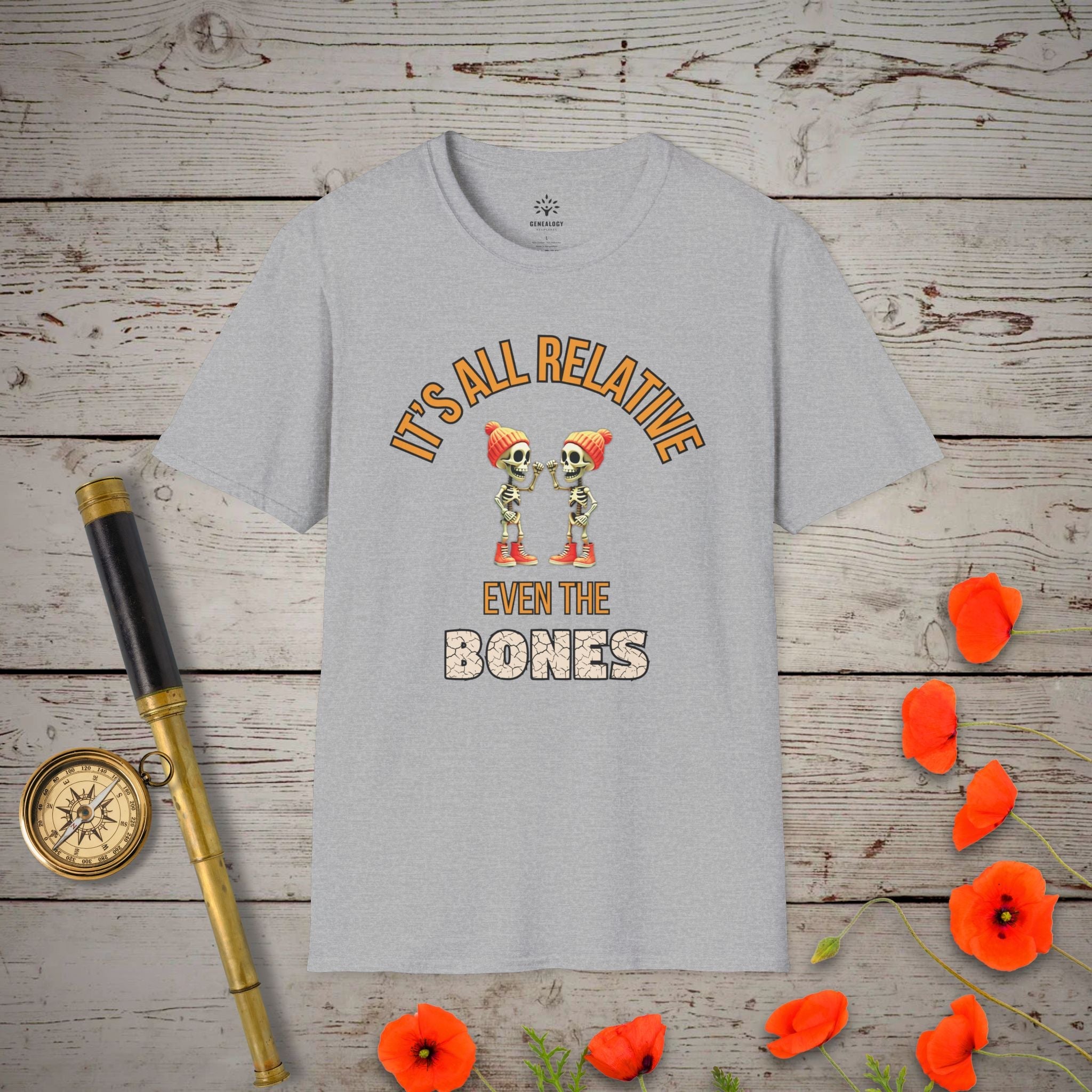 It's All Relative T-Shirt in Sport Grey by Genealogy Keepsakes