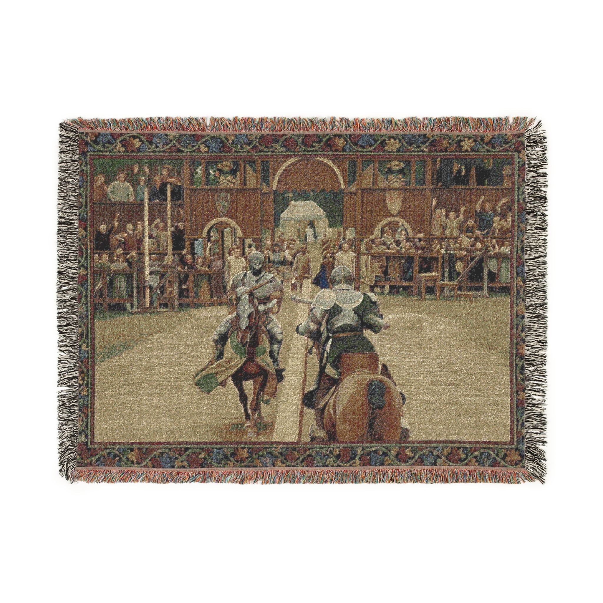 Jousting Tournament Woven Blanket in by Genealogy Keepsakes