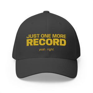 Just One More Record Embroidered Cap in Dark Grey by Genealogy Keepsakes