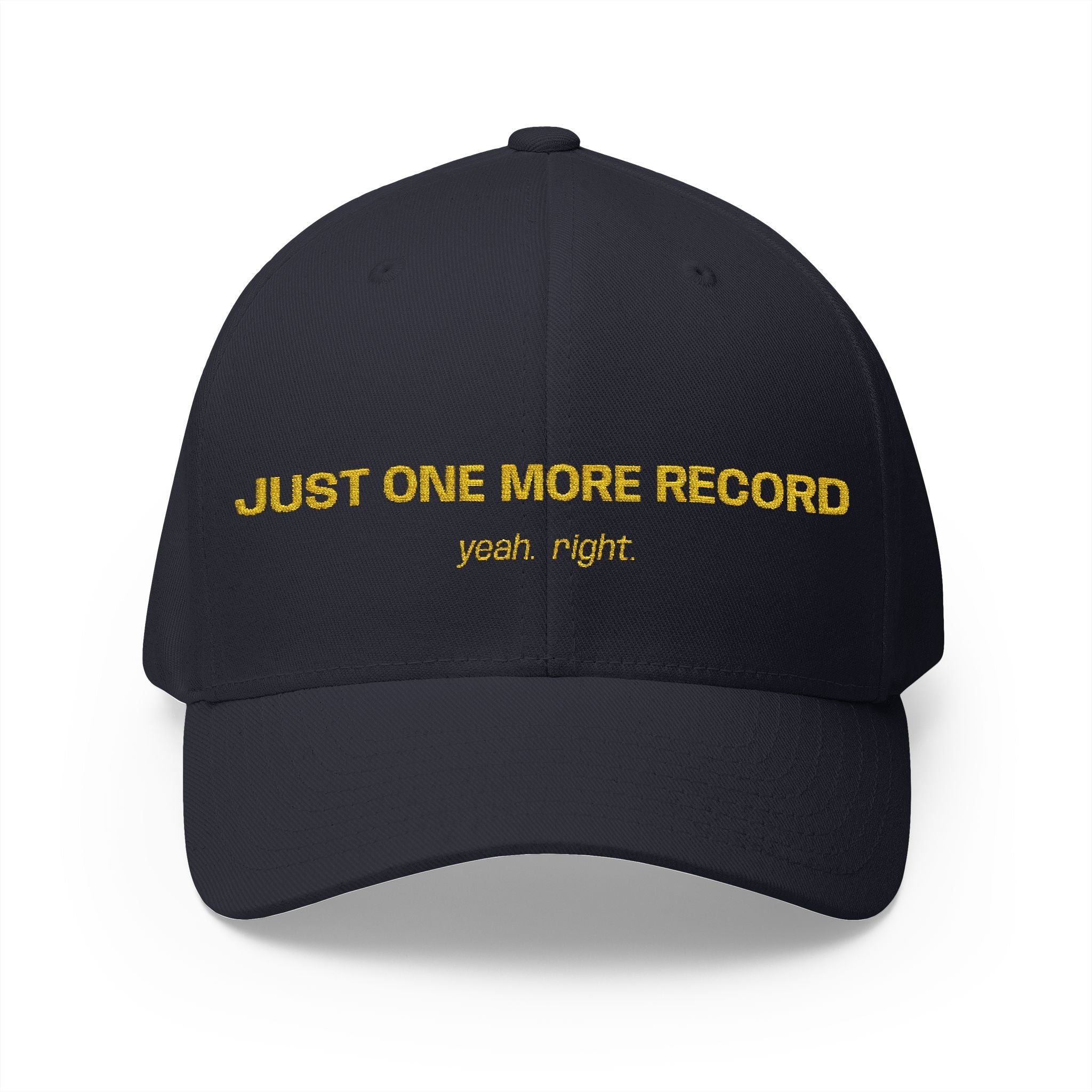 Just One More Record Embroidered Cap in Dark Navy by Genealogy Keepsakes