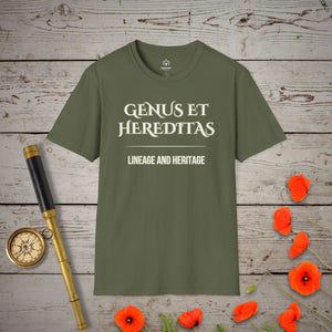 Lineage and Heritage T-Shirt - Genealogy Keepsakes Custom Genealogy Gift - Military Green S