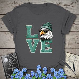 Love Genealogy T-Shirt in Charcoal by Genealogy Keepsakes