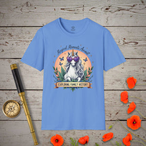 Magical Moments Await T-Shirt in Carolina Blue by Genealogy Keepsakes