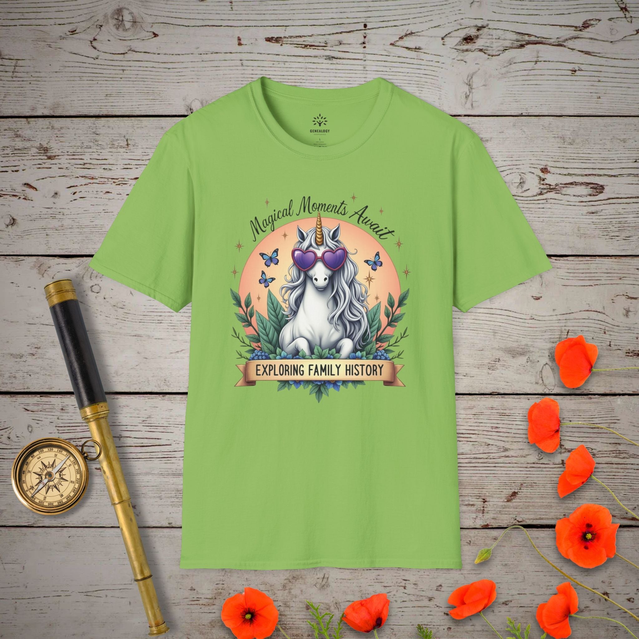 Magical Moments Await T-Shirt in Lime by Genealogy Keepsakes