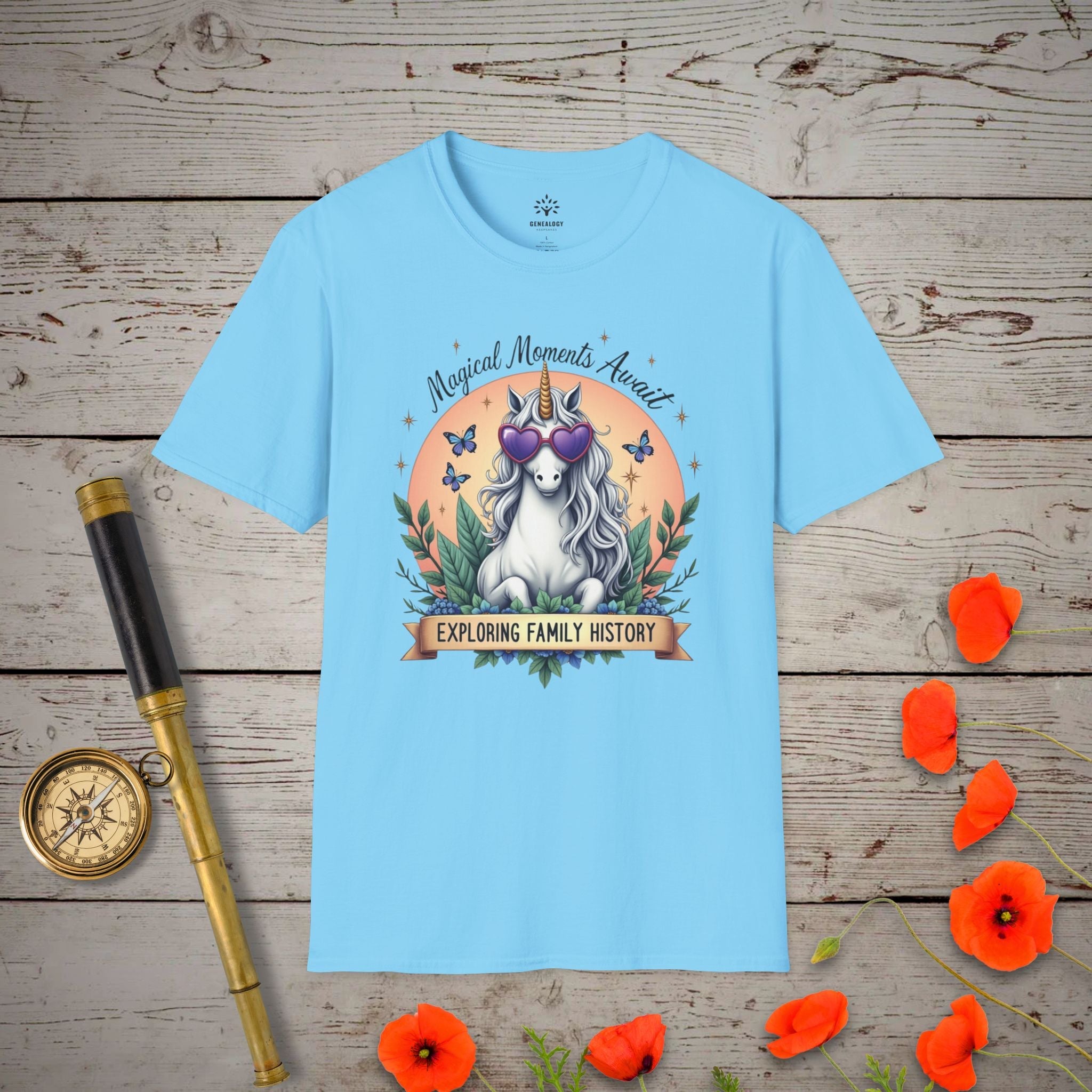 Magical Moments Await T-Shirt in Sky by Genealogy Keepsakes