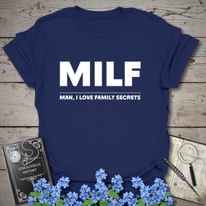 Man I Love Family Secrets T-Shirt in Navy by Genealogy Keepsakes