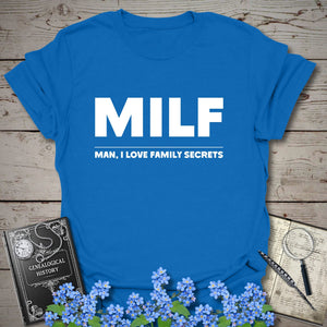 Man I Love Family Secrets T-Shirt in Royal by Genealogy Keepsakes