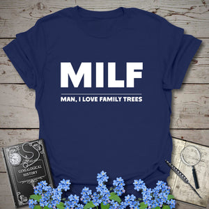 Man I Love Family Trees T-Shirt in Navy by Genealogy Keepsakes