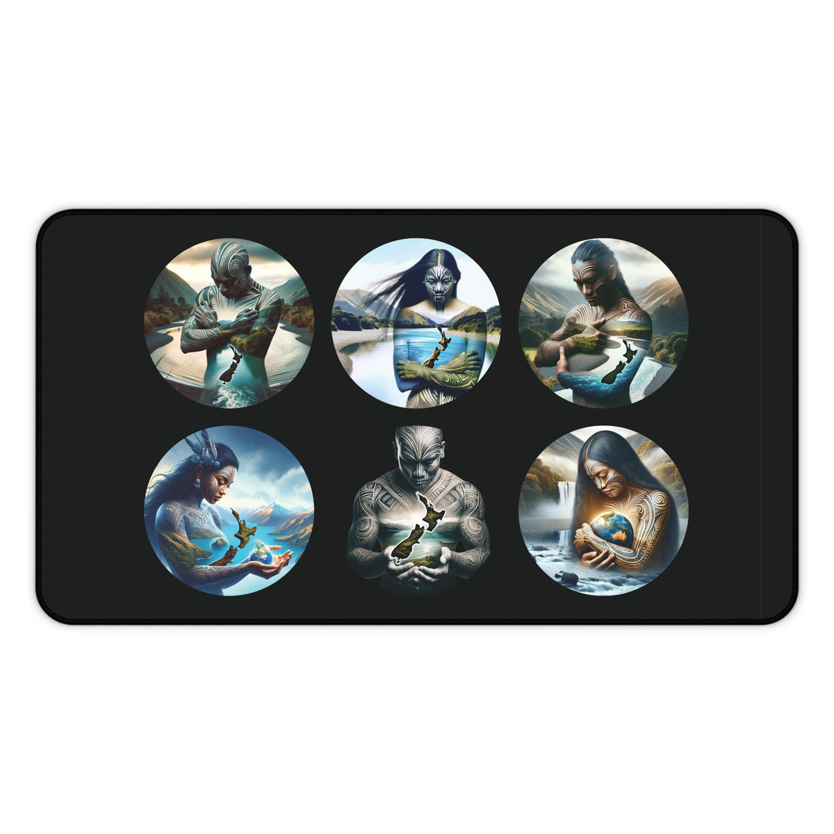 Maori Guardians Desk Mat - Genealogy Keepsakes Custom Genealogy Gift - 12" × 22"