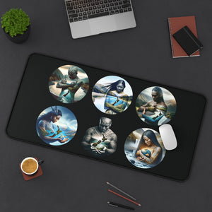 Maori Guardians Desk Mat - Genealogy Keepsakes Custom Genealogy Gift - 16" × 32"