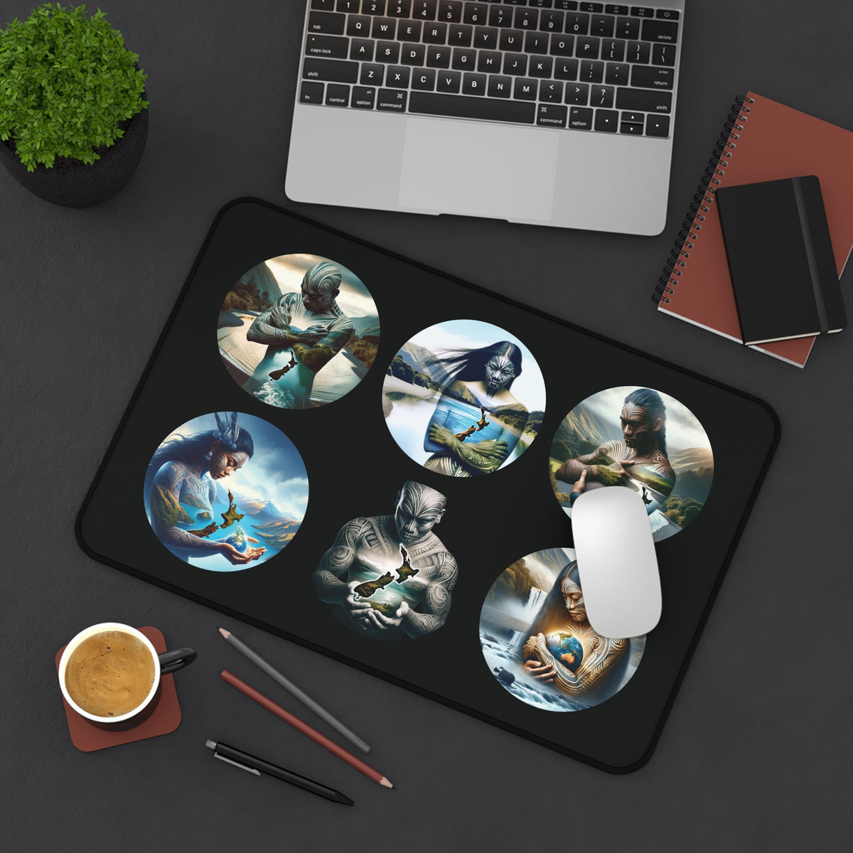 Maori Guardians Desk Mat - Genealogy Keepsakes Custom Genealogy Gift - 16" × 32"