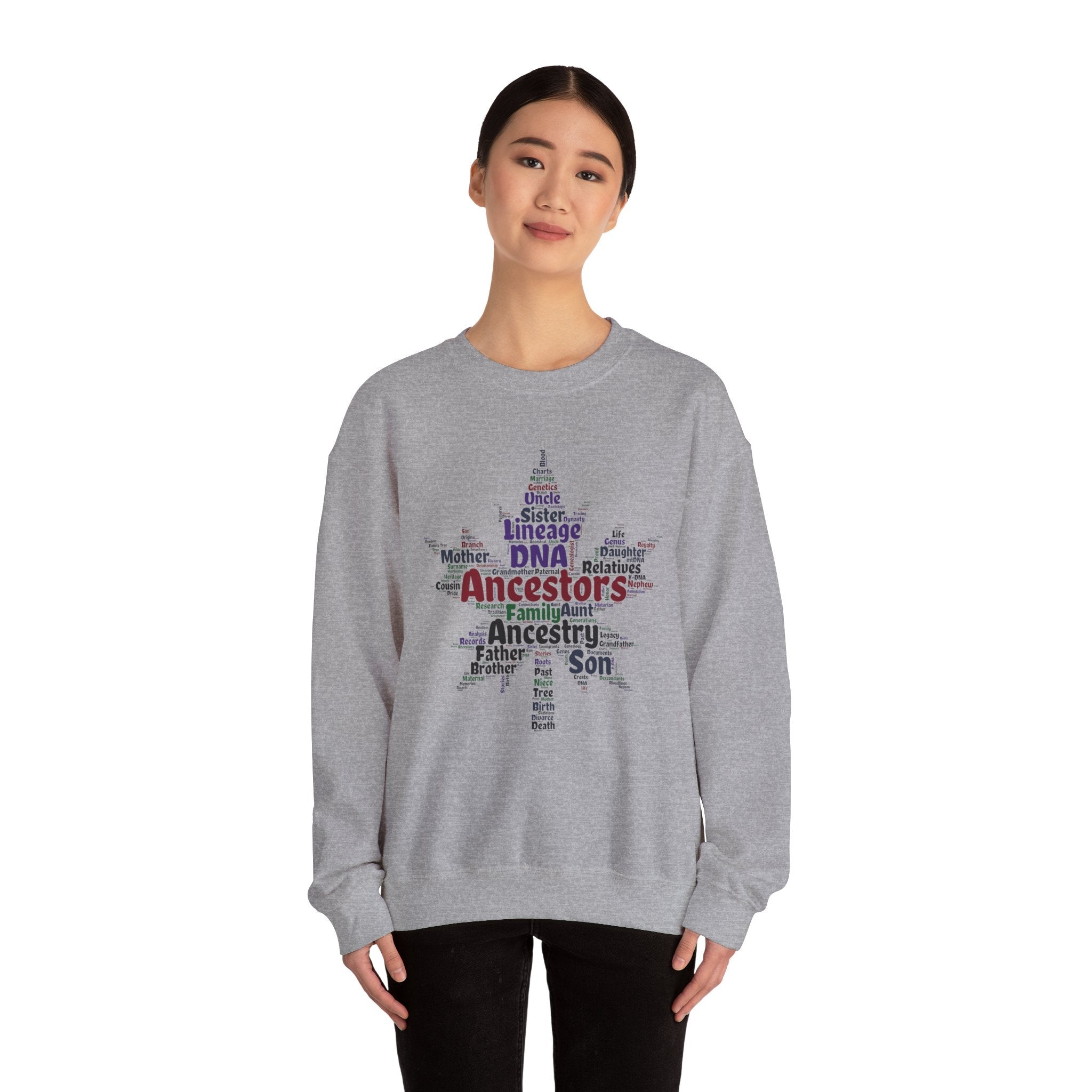 Maple Leaf Word Cloud Sweatshirt in by Genealogy Keepsakes