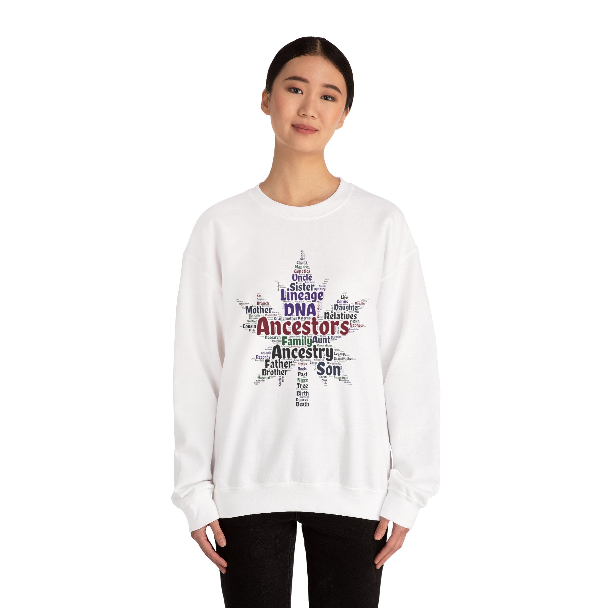 Maple Leaf Word Cloud Sweatshirt in by Genealogy Keepsakes