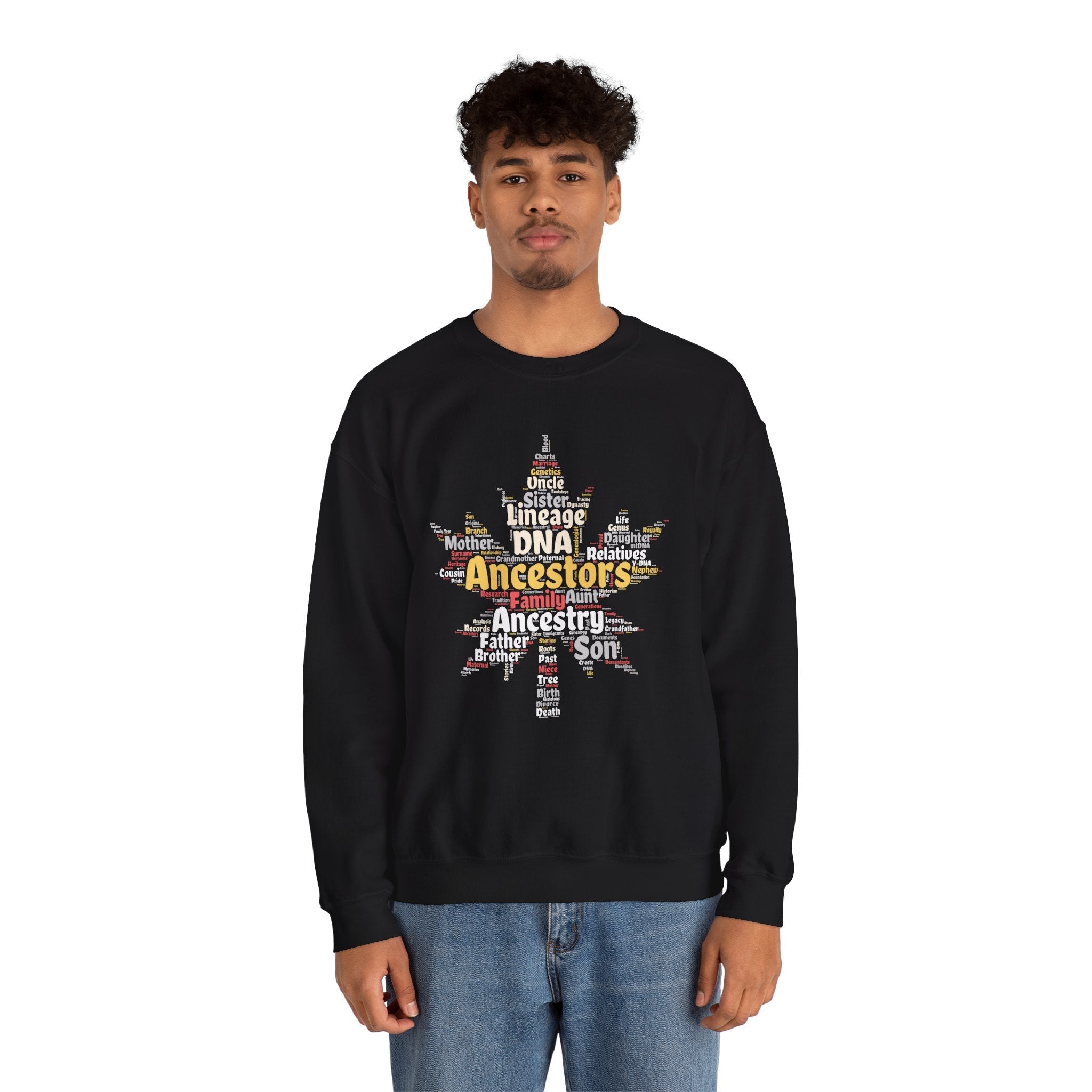 Maple Leaf Word Cloud Sweatshirt in by Genealogy Keepsakes