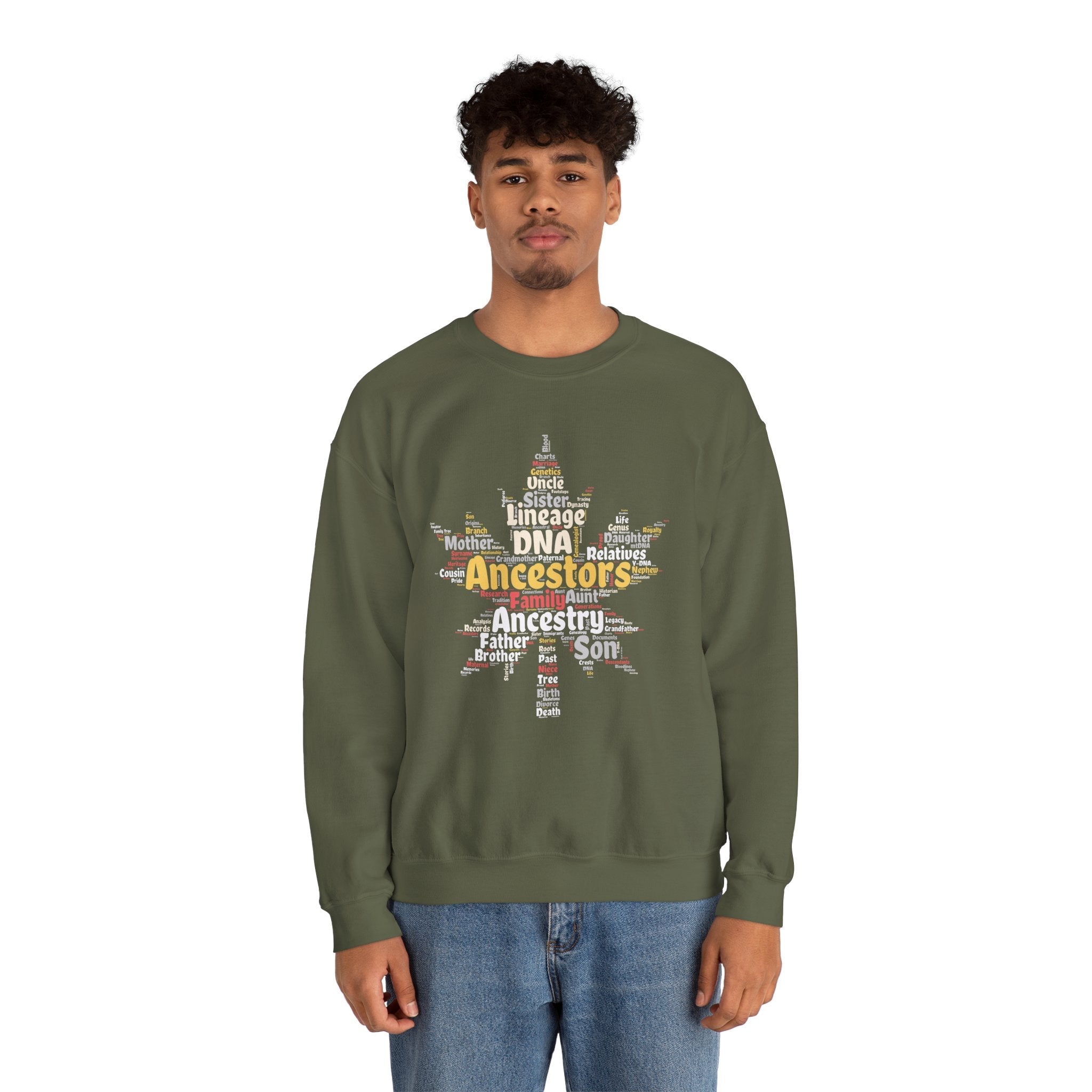 Maple Leaf Word Cloud Sweatshirt in by Genealogy Keepsakes