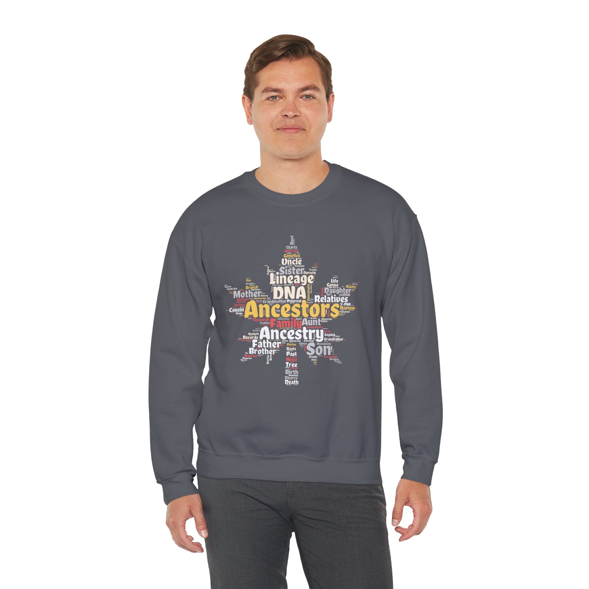 Maple Leaf Word Cloud Sweatshirt in by Genealogy Keepsakes