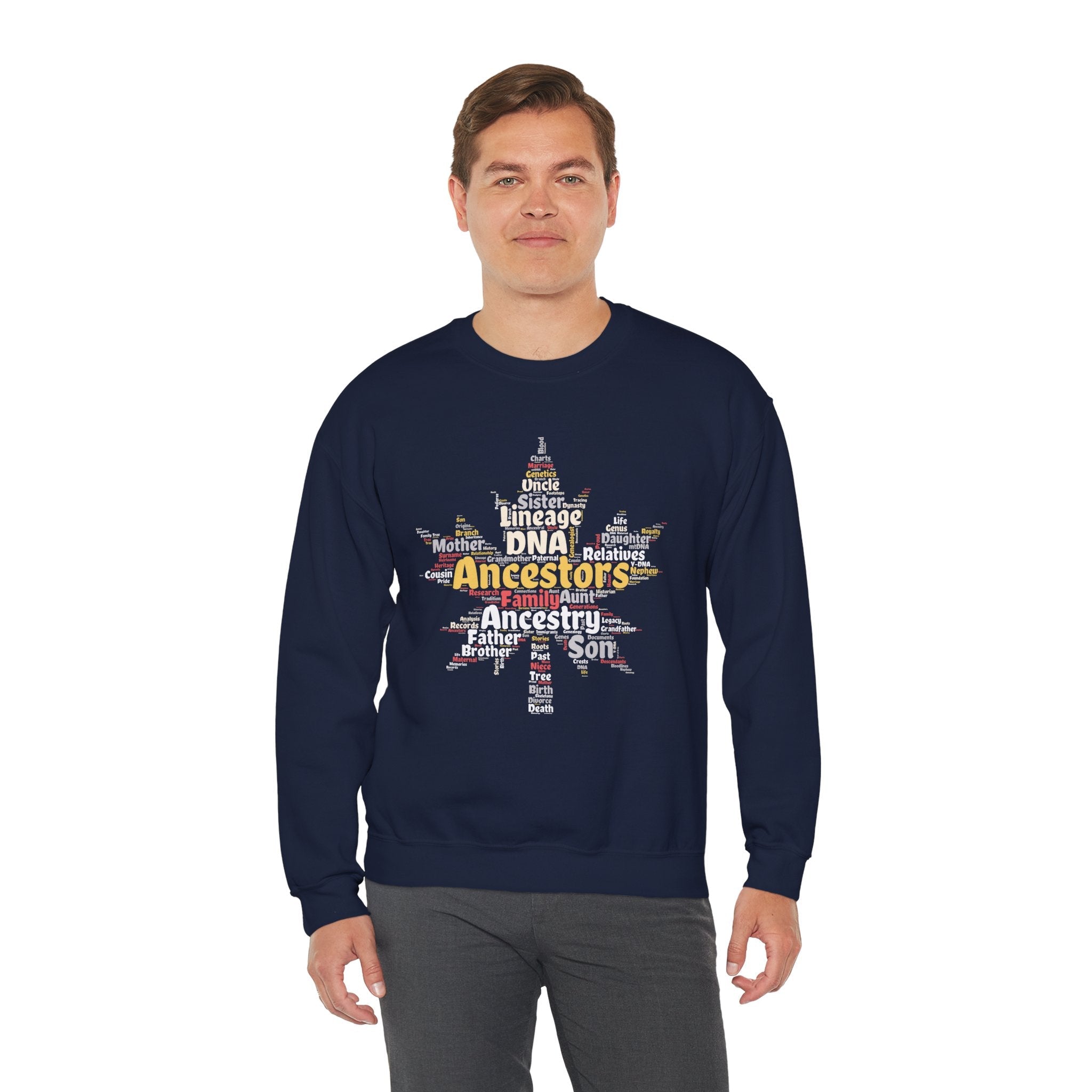 Maple Leaf Word Cloud Sweatshirt in by Genealogy Keepsakes