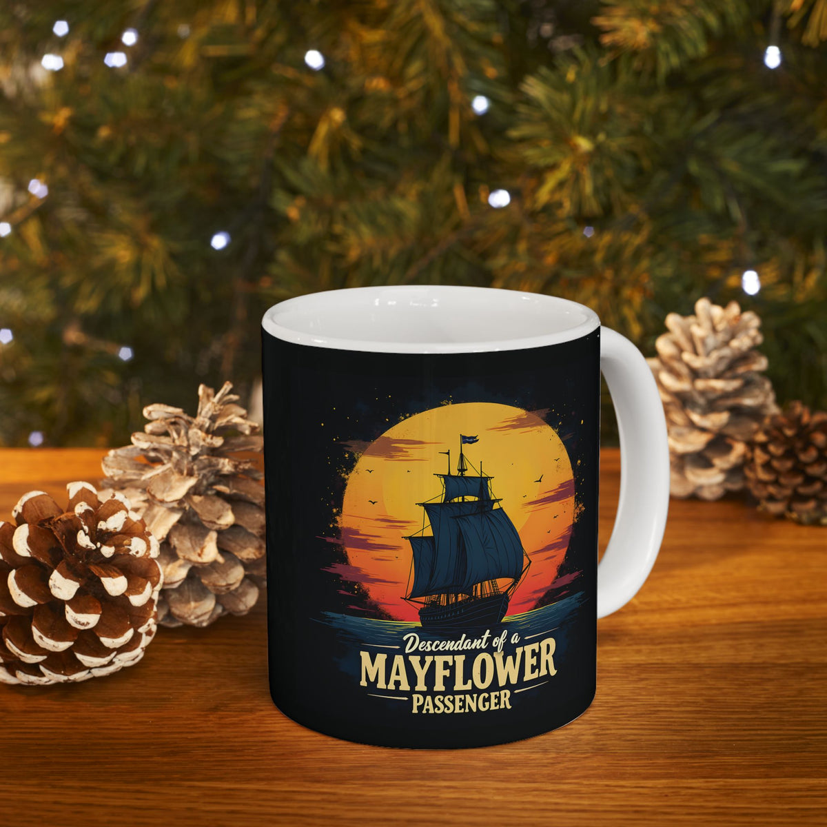 Mayflower Passenger Descendant Mug (11oz|15oz) - Genealogy Keepsakes Custom Genealogy Gift - 11oz
