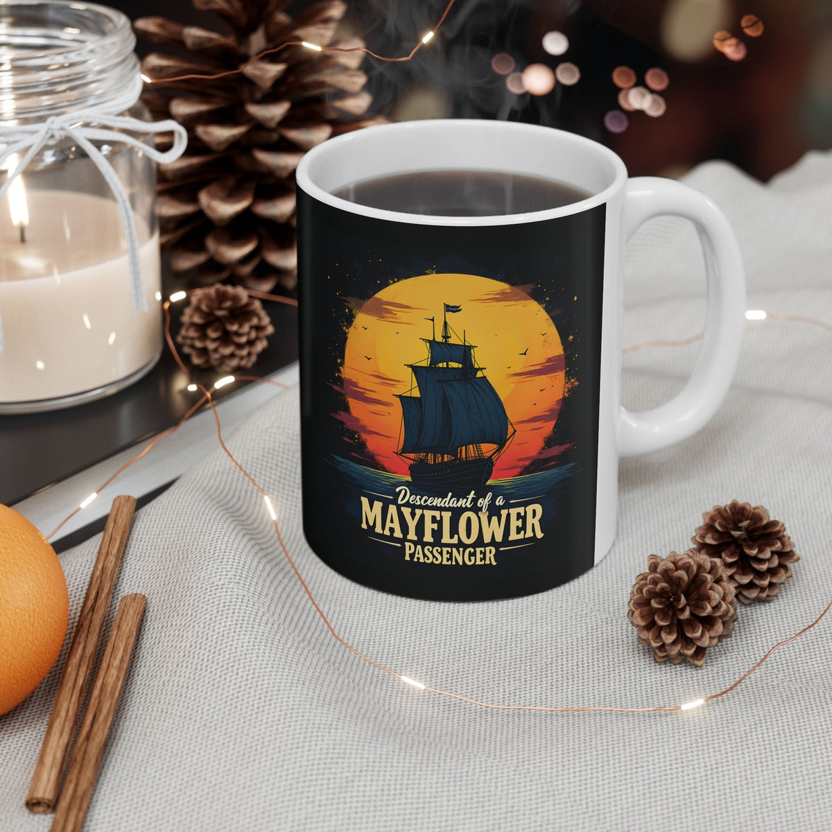 Mayflower Passenger Descendant Mug (11oz|15oz) - Genealogy Keepsakes Custom Genealogy Gift - 11oz
