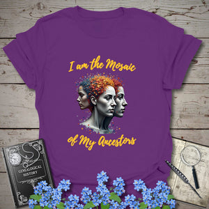 Mosaic of Ancestors T-Shirt in Purple by Genealogy Keepsakes