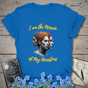 Mosaic of Ancestors T-Shirt in Royal by Genealogy Keepsakes