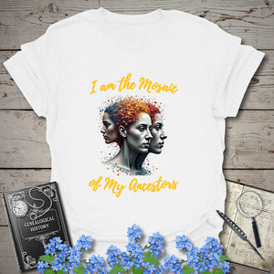 Mosaic of Ancestors T-Shirt in White by Genealogy Keepsakes