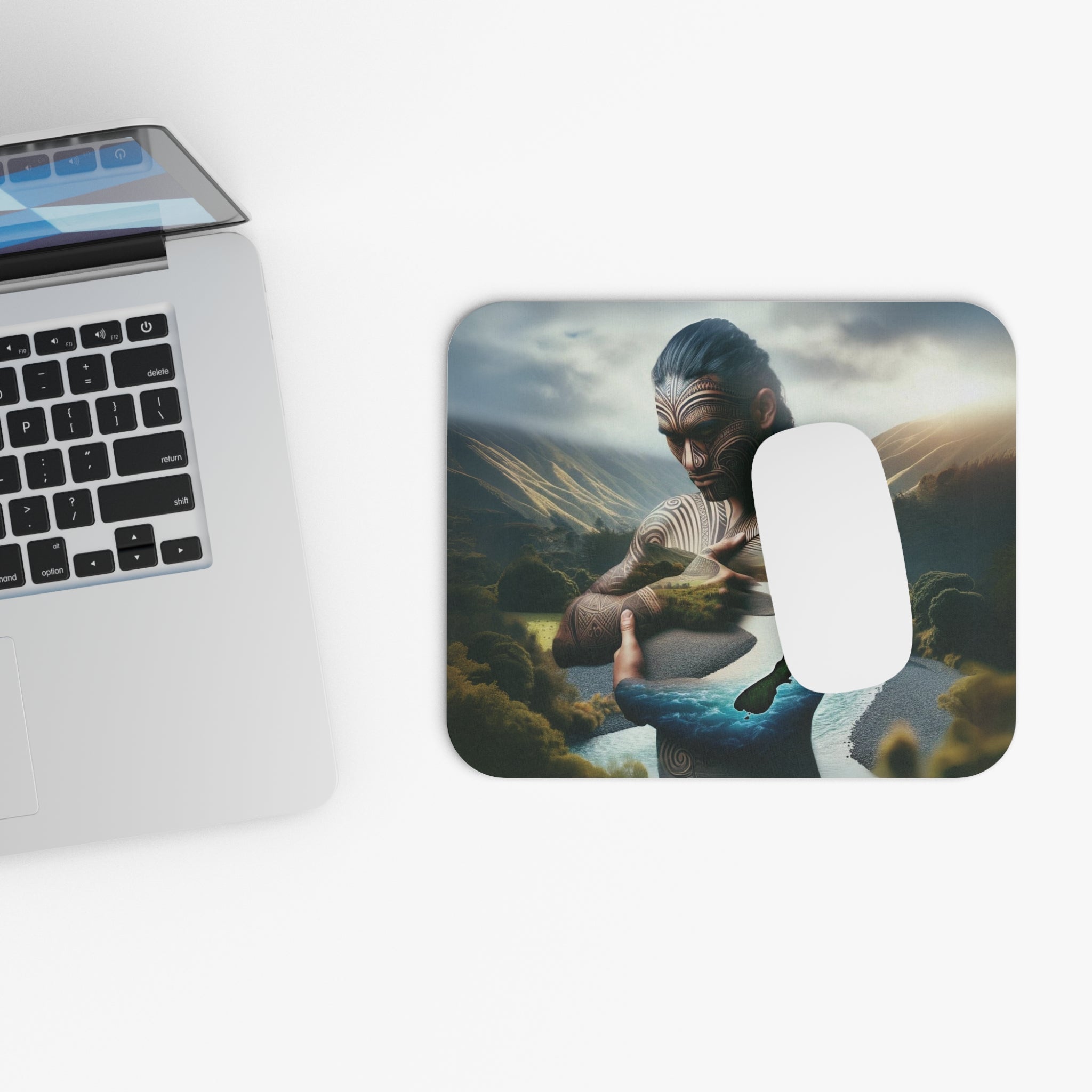 Mouse Pad - Maori Embrace Design in 9" × 8" by Genealogy Keepsakes