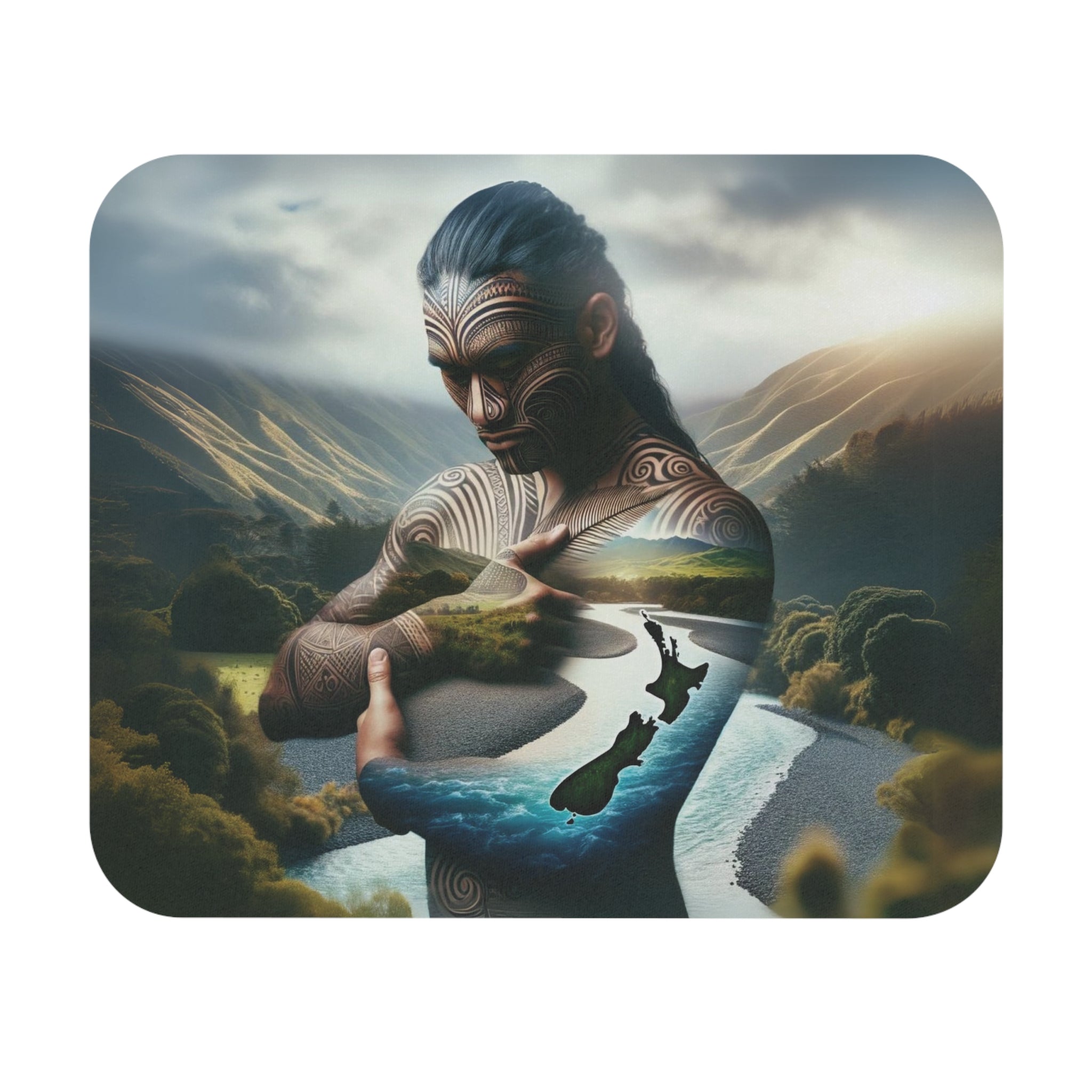 Mouse Pad - Maori Embrace Design in 9" × 8" by Genealogy Keepsakes