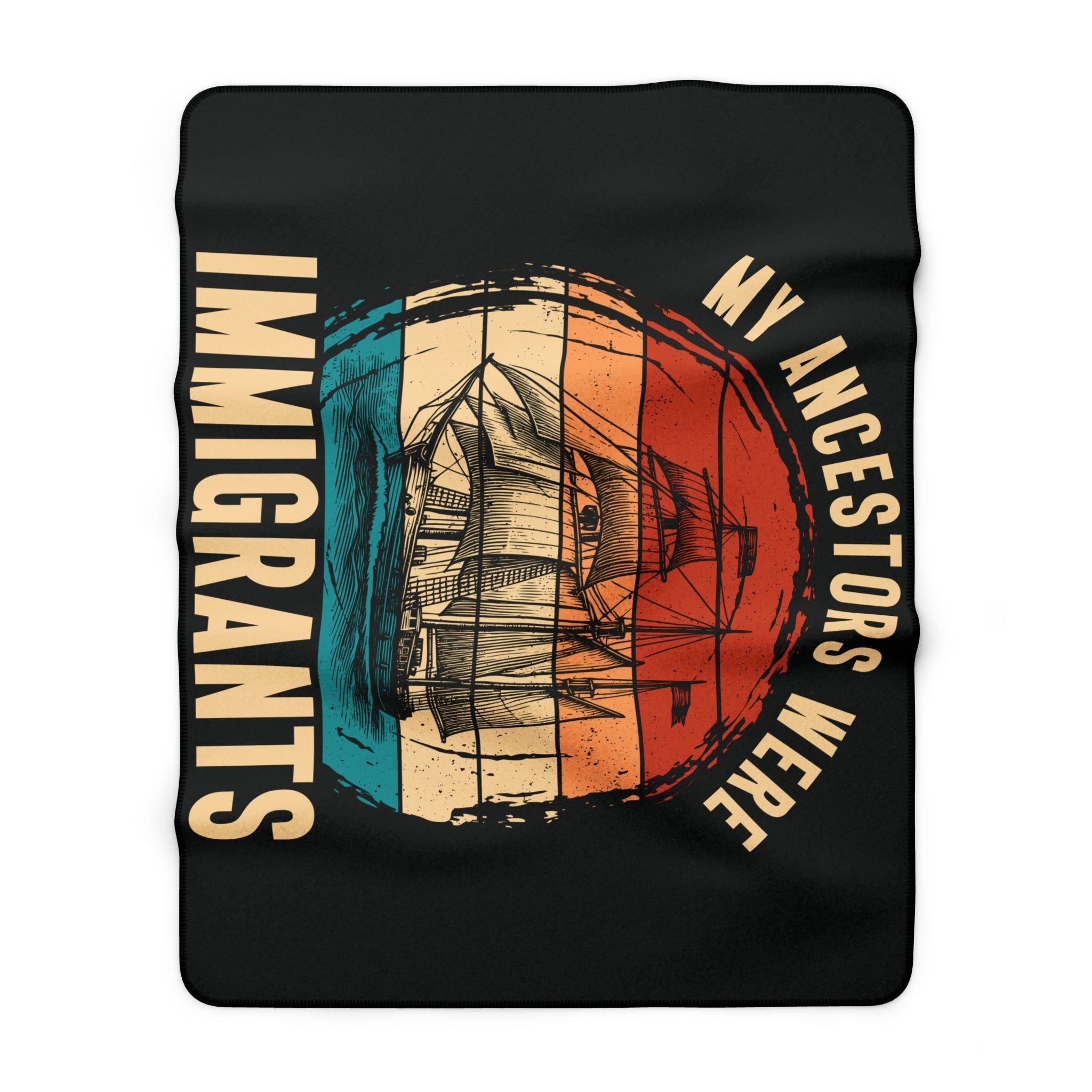 My Ancestors Were Immigrants Sherpa Fleece Blanket in 30" × 40" by Genealogy Keepsakes