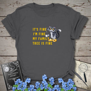 My Family Tree Is Fine T-Shirt in Charcoal by Genealogy Keepsakes