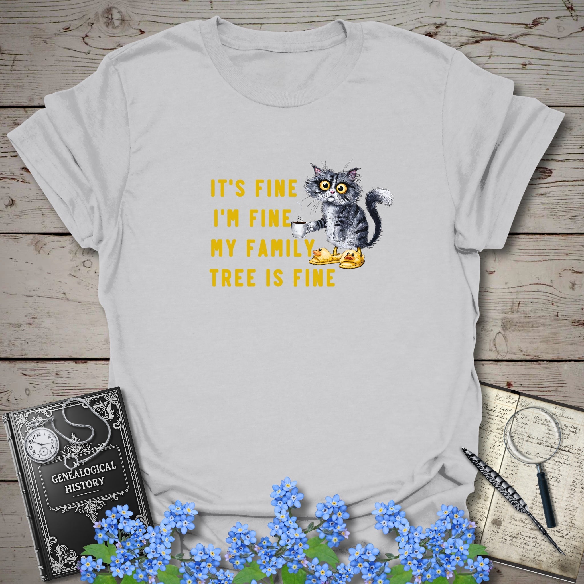My Family Tree Is Fine T-Shirt in Ice Grey by Genealogy Keepsakes