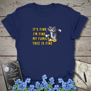 My Family Tree Is Fine T-Shirt in Navy by Genealogy Keepsakes