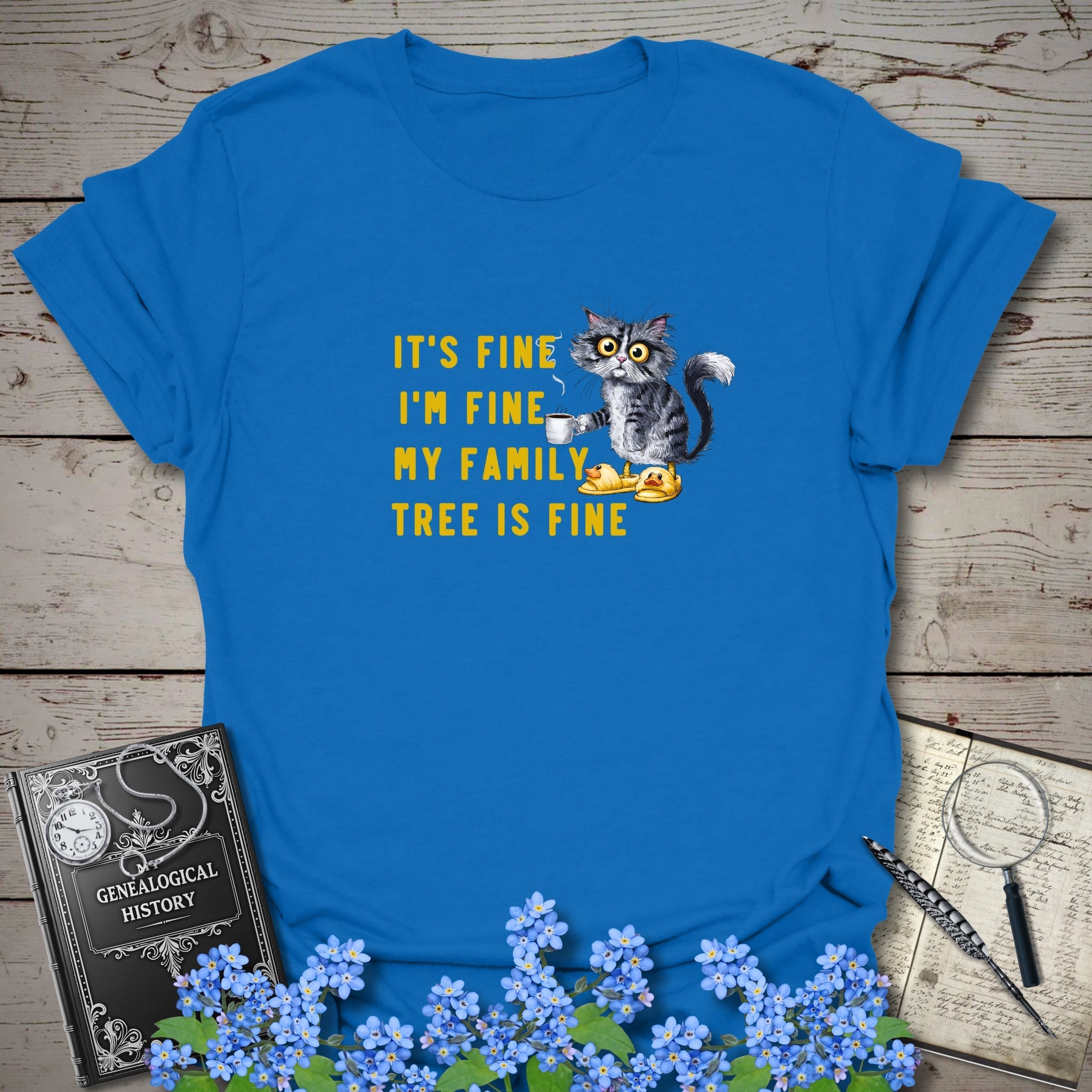 My Family Tree Is Fine T-Shirt in Royal by Genealogy Keepsakes