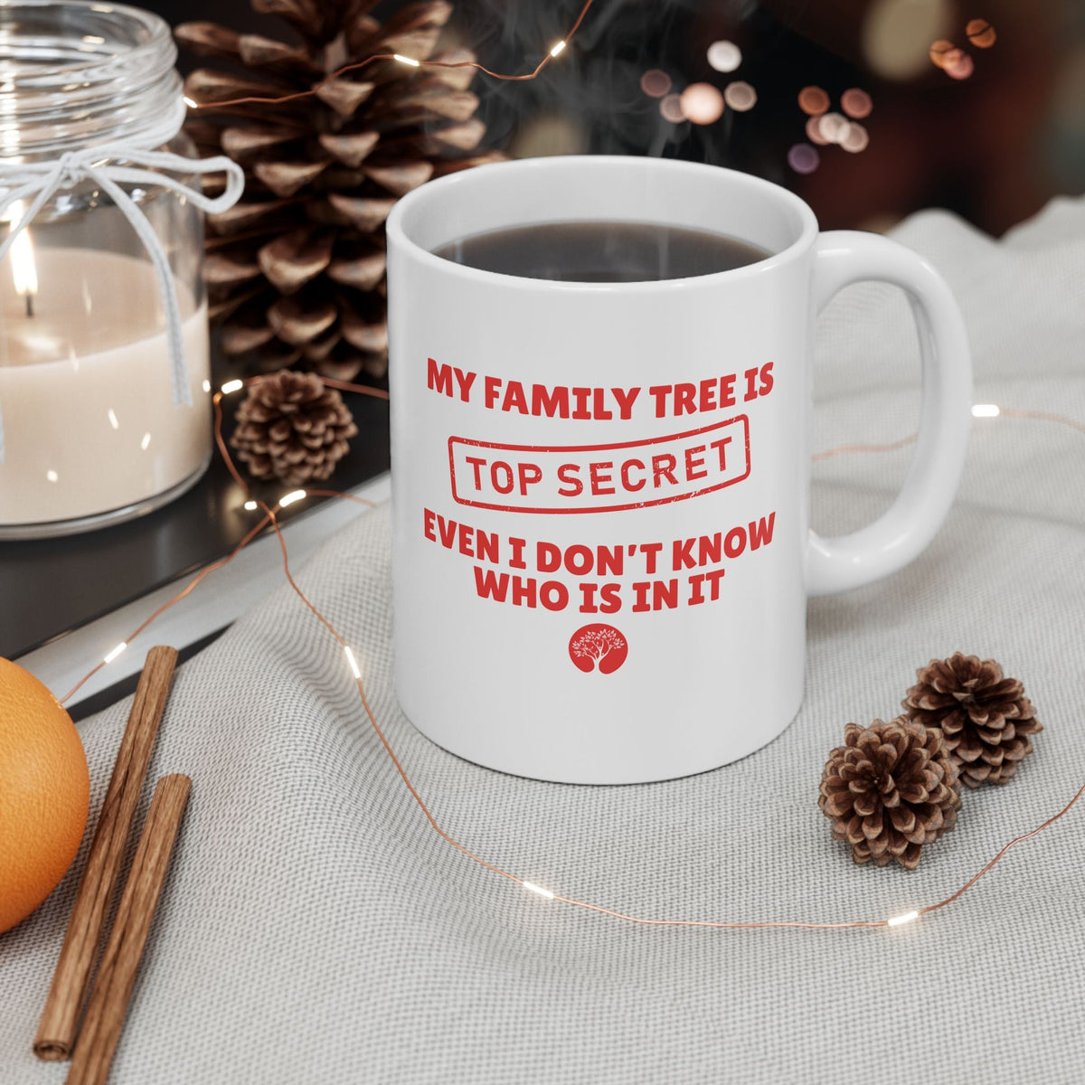 My Family Tree Is Top Secret Mug (11oz|15oz) - Genealogy Keepsakes Custom Genealogy Gift - 11oz