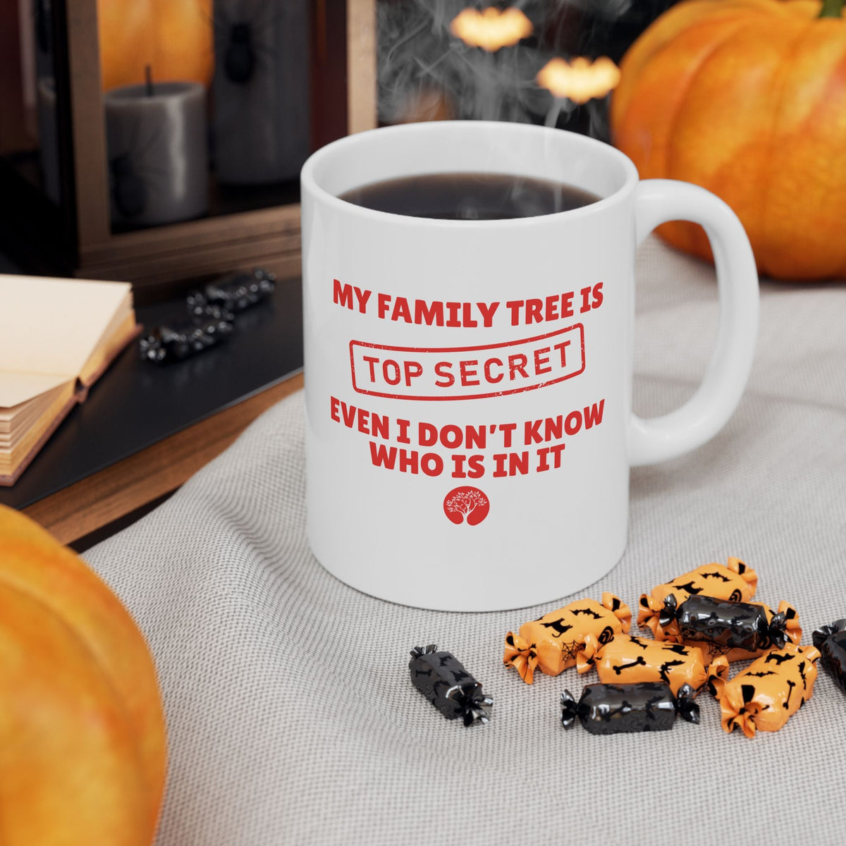 My Family Tree Is Top Secret Mug (11oz|15oz) - Genealogy Keepsakes Custom Genealogy Gift - 11oz