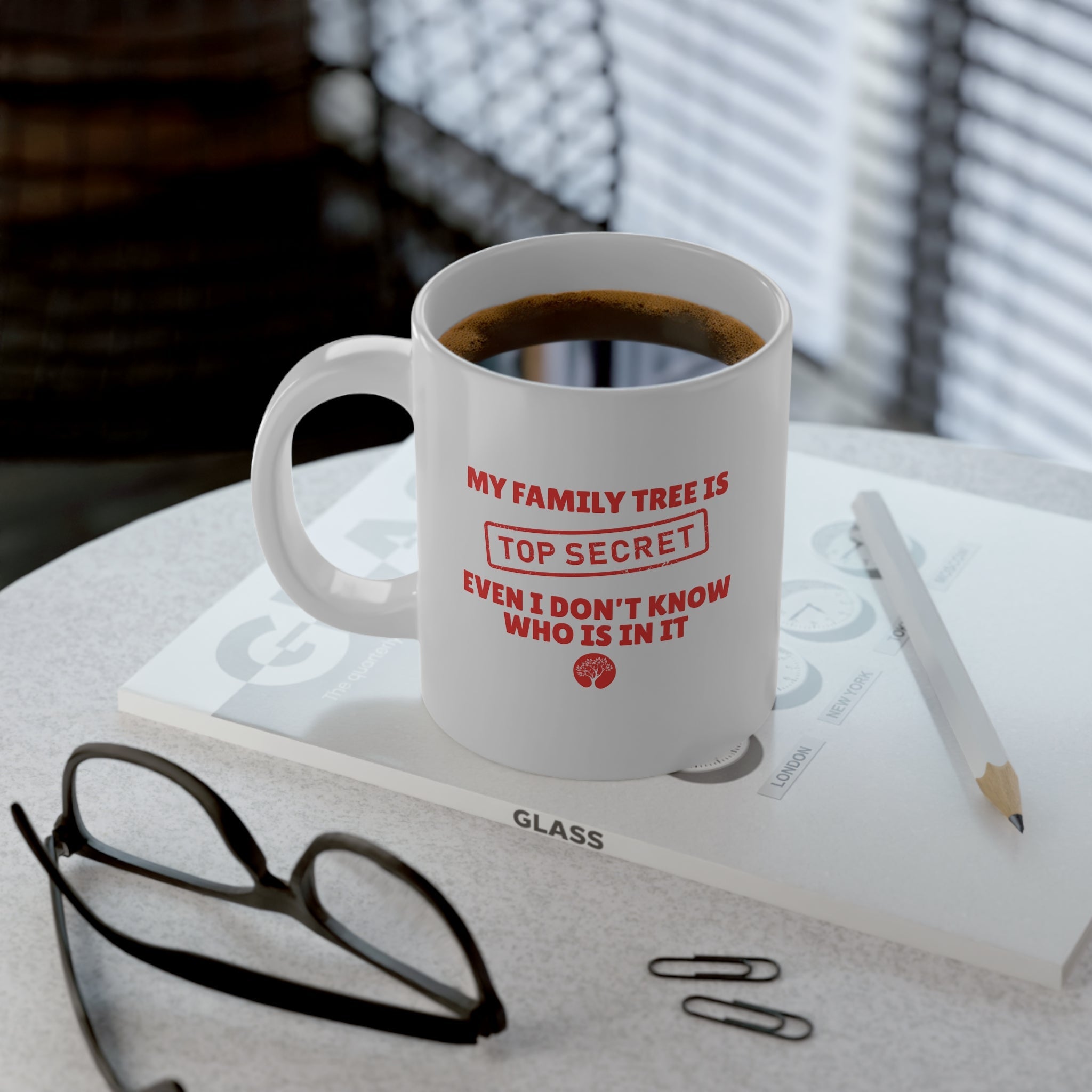 My Family Tree Is Top Secret Mug (20oz) in by Genealogy Keepsakes