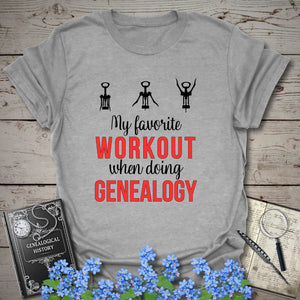My Favorite Workout T-Shirt - Genealogy Keepsakes Custom Genealogy Gift - Sport Grey S