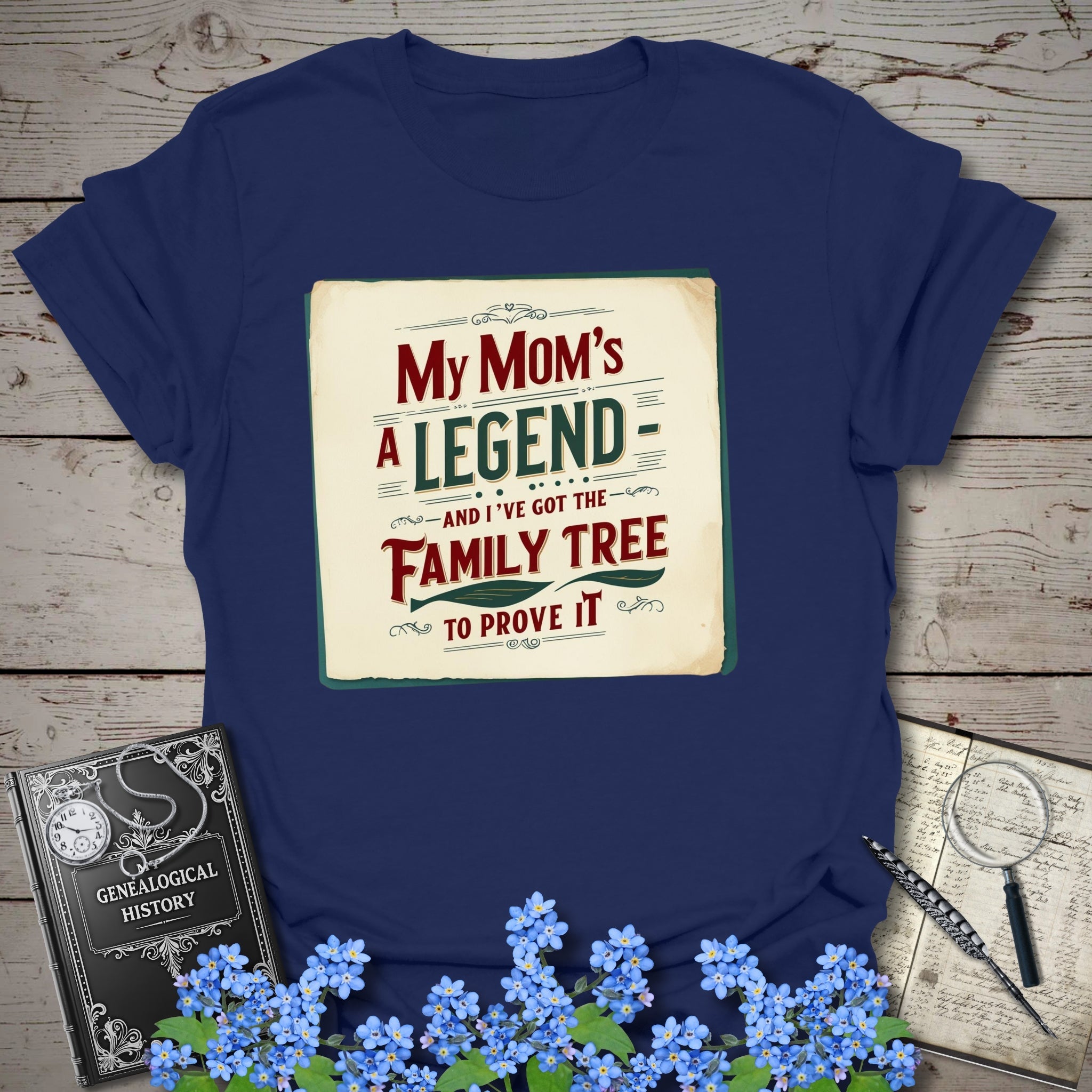 My Mom's A Legend T-Shirt in Navy by Genealogy Keepsakes