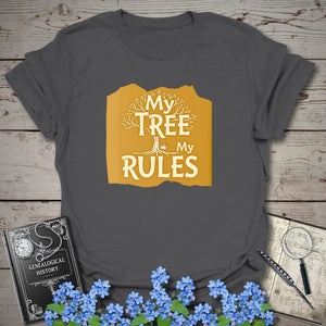 My Tree, My Rules T-Shirt in Charcoal by Genealogy Keepsakes