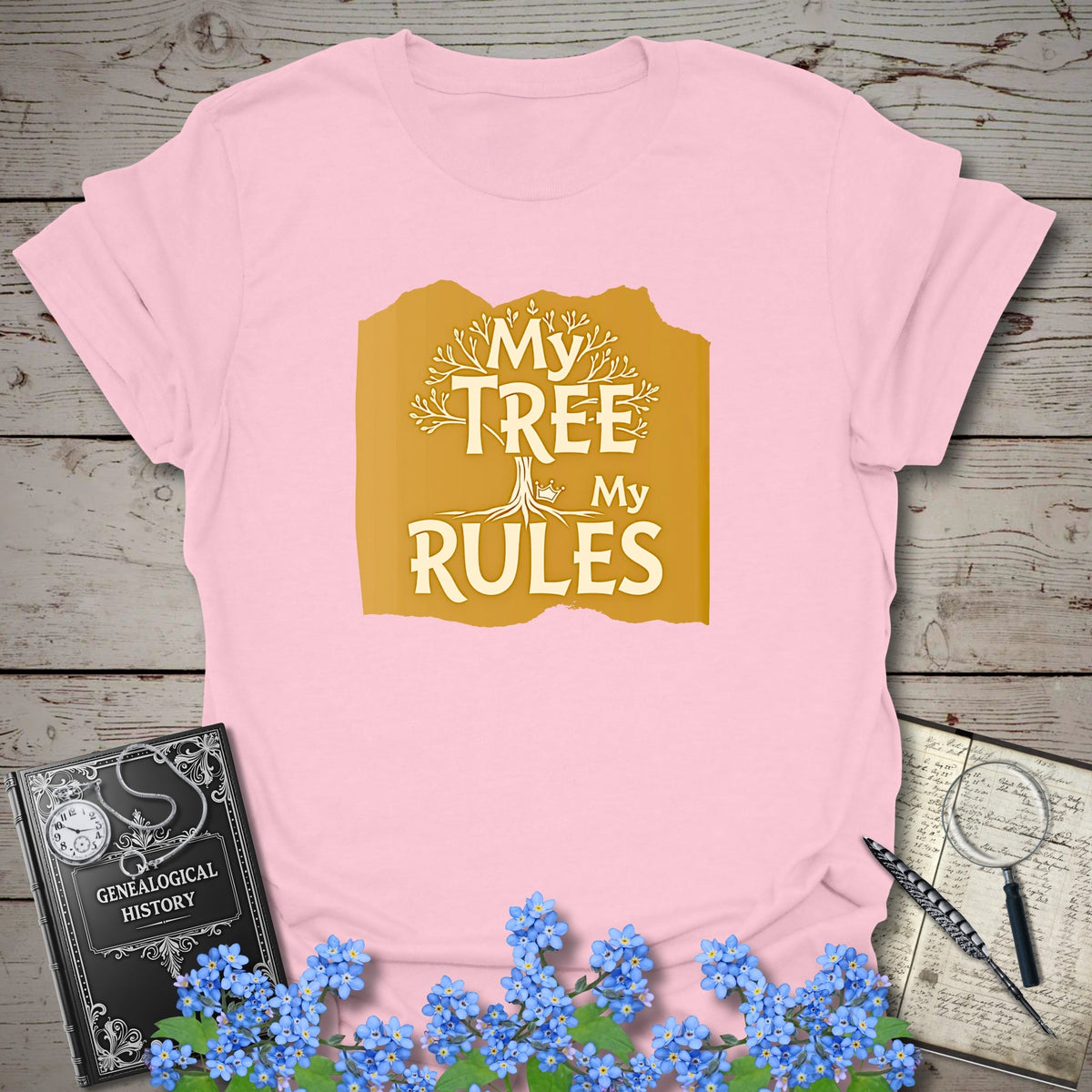 My Tree, My Rules T-Shirt - Genealogy Keepsakes Custom Genealogy Gift - Light Pink S