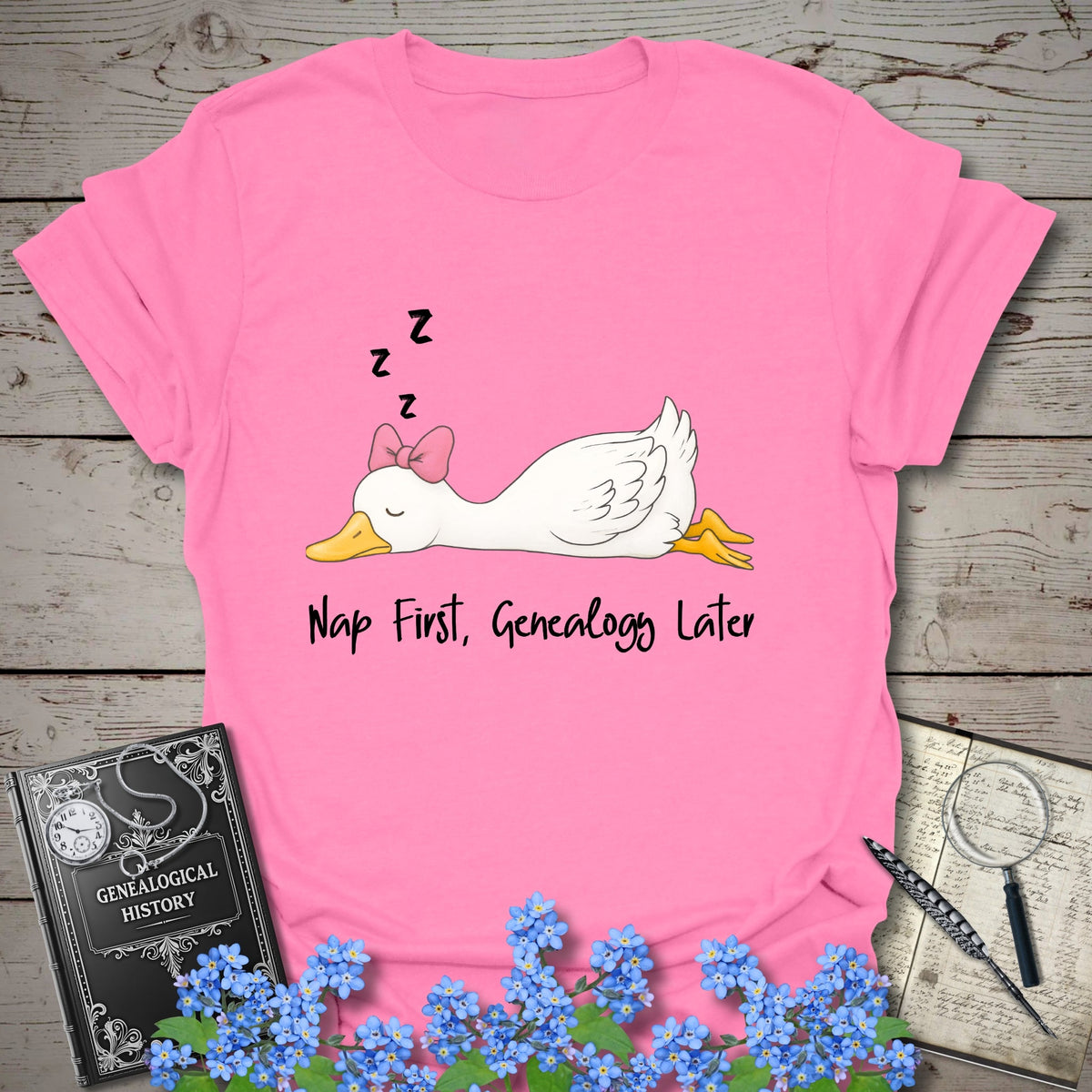 Nap First, Genealogy Later T-Shirt - Genealogy Keepsakes Custom Genealogy Gift - Azalea S