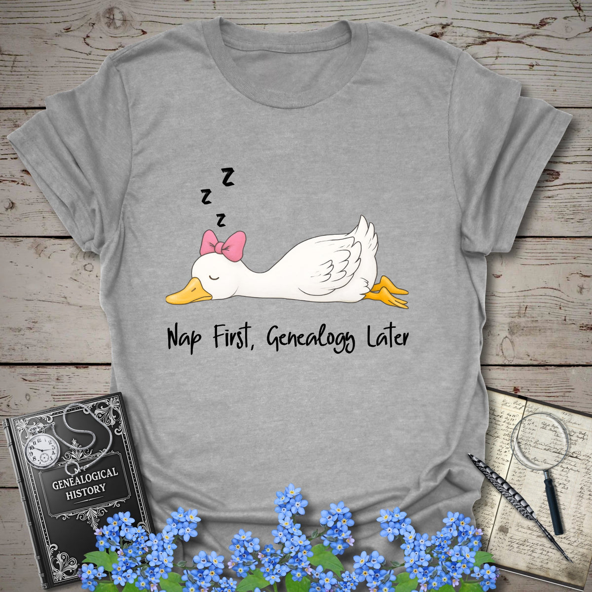 Nap First, Genealogy Later T-Shirt - Genealogy Keepsakes Custom Genealogy Gift - Sport Grey S